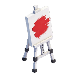Voxel Heart Easel Icon - 3D Pixel Art Canvas Design