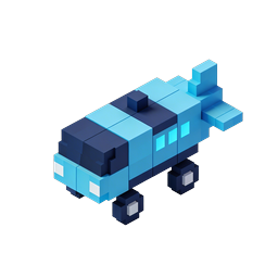 Icône 3D d'hélicoptère Voxel - Design d'aéronef style bloc