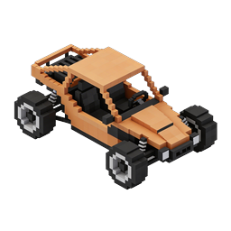 Icône de voiture Hot Rod Voxel - Véhicule de course 3D en blocs