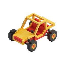 Icona 3D Block Art auto Hot Rod in Voxel
