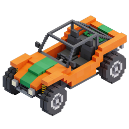 Voxel Hot Rod Car Icon - 3D Pixel Art Racing Vehicle