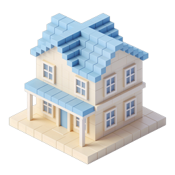 Voxel House 3D Isometric Home Icon