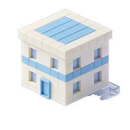 Voxel House Icon - 3D Isometric Building Block Design
