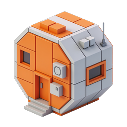 Isometric Voxel House 3D Icon for Real Estate Apps