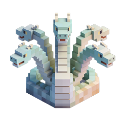 Voxel Hydra Multi-Headed Dragon Pixel Art Icon