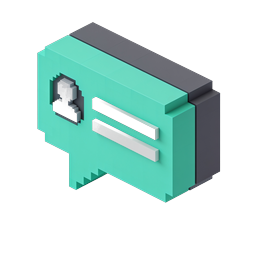 Voxel Isometric ID Card Icon - 3D Pixel Art Design