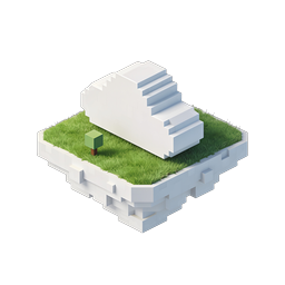 Isometric Voxel Island Icon - 3D Blocky Terrain