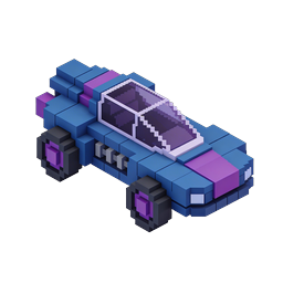 Isometric Voxel Car Icon | 3D Pixel Art Vehicle