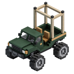 Biểu tượng 3D xe Jeep địa hình Voxel