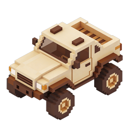 Voxel Jeep Off-Road Vehicle Icon - 3D Isometric Design