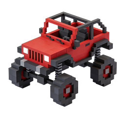 Icône 3D de véhicule Jeep Off-Road en Voxel