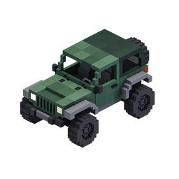 Biểu tượng Jeep Voxel | Xe SUV địa hình Pixel Art Isometric
