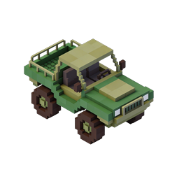 Voxel Jeep Off-Road Vehicle Icon | 3D Isometric Style