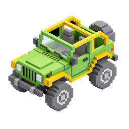 Icona Jeep SUV in Voxel - Veicolo off-road 3D Pixel Art