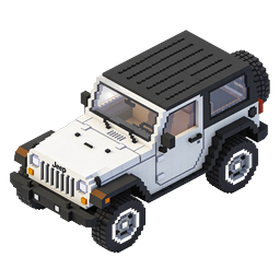 Voxel Jeep Wrangler 3D Icon - Pixel Art Off-Road SUV