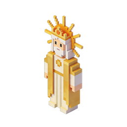 Voxel King Character Icon - 3D Pixel Art Royalty