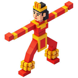 Voxel King Character - 3D Pixel Art Royal Figure Icon