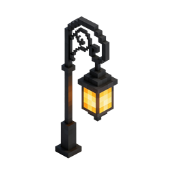Voxel Lamp Post 3D Isometric Icon