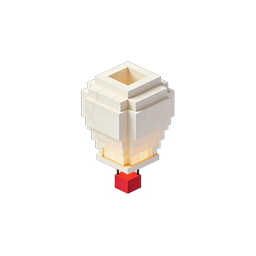 Voxel Lantern Block 3D Isometric Icon
