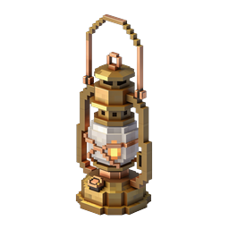 Voxel Lantern 3D Icon - Minecraft Style Light Fixture