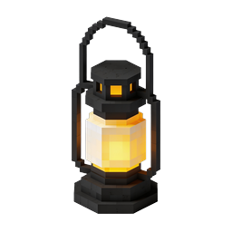 Voxel Lantern Icon - 3D Pixel Art Lamp Design
