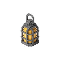 Voxel Lantern 3D Pixel Art Icon for Game UI