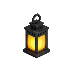 Voxel Lantern Icon | Isometric 3D Block Light Design