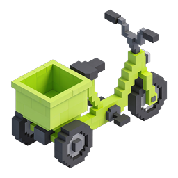 Voxel Lawn Mower 3D Icon - Isometric Garden Tool