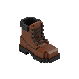 Biểu tượng ủng da Voxel | Thiết kế giày dép 3D Isometric