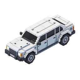 Voxel Limousine Car 3D Pixel Art Icon
