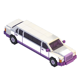 Ícone de limusine voxel - carro pixel art isométrico