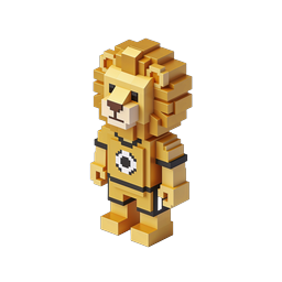 Voxel Lion Character 3D Block Style Game Icon