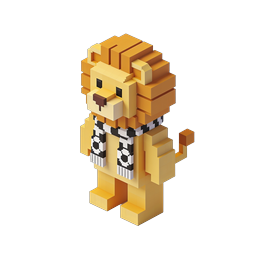 Voxel Lion 3D Isometric Block Character Icon