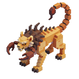 Voxel Lion 3D Pixel Art Big Cat Icon