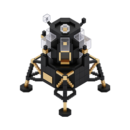 Voxel Lunar Lander Spacecraft 3D Icon | Isometric Design