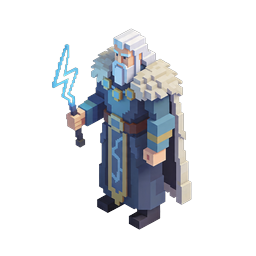 Voxel Mage Character Icon - Fantasy Wizard 3D Pixel Art