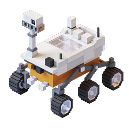 Voxel Mars Rover Isometric 3D Space Exploration Icon