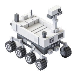 Voxel Mars Rover Isometric Space Exploration Icon
