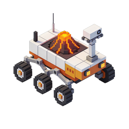 Voxel Mars Rover 3D Pixel Art Icon