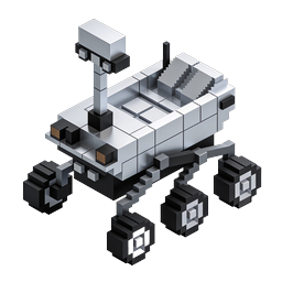 Voxel Mars Rover 3D Icon - Space Exploration