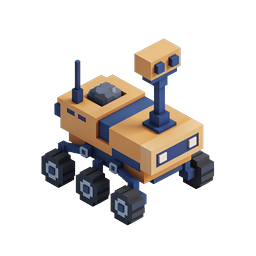Voxel Mars Rover Space Exploration Icon