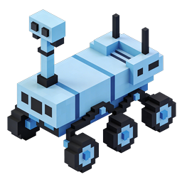 Voxel Mars Rover 3D Isometric Space Exploration Icon