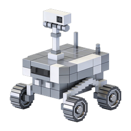 Voxel Mars Rover 3D Icon | Space Exploration Block Robot
