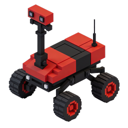 Voxel Mars Rover 3D Icon - Space Exploration