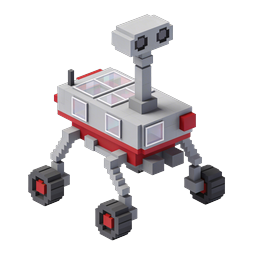 Voxel Mars Rover 3D Space Exploration Icon