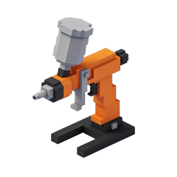 3D Voxel Microscope Icon - Isometric Scientific Lab Tool