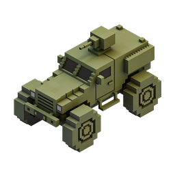 Voxel Military Humvee 3D Army Vehicle Icon