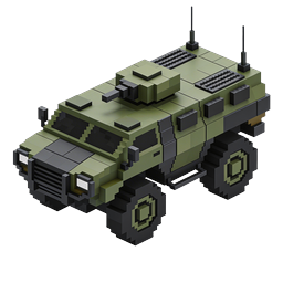 Icona humvee militare voxel - veicolo tattico pixel art 3D