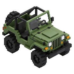 Voxel Military Jeep Off-Road Vehicle Icon