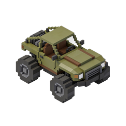 Voxel Military Jeep 3D Isometric Icon